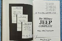 Military Jeep Complete Manuals, Willys MB/Ford GPW All 3 Original TM's in Full