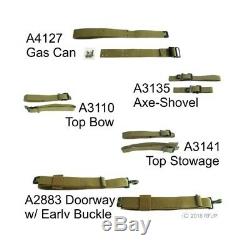 Military Jeep Willys MB, Ford GPW (A2883-A4127) Complete Strap Set, JMP