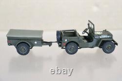 Mv Modèles WWII US Armée NS-QT04H Willys Ford Standard Jeep & Remorque MB / Gpw