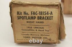NOS 1952 Lincoln Convertible & Hard Top Spotlight Bracket Kit FAC-18154-A RH