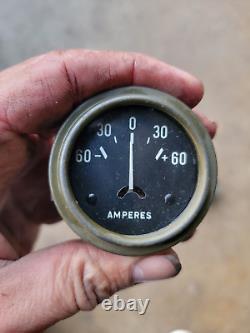 NOS 60 Amp Ammeter Gauge WO-A-8623 for WW2 Willys MB, Ford GPW & GPA Jeep G503