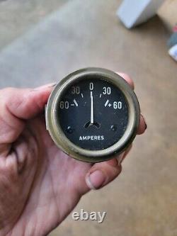 NOS 60 Amp Ammeter Gauge WO-A-8623 for WW2 Willys MB, Ford GPW & GPA Jeep G503