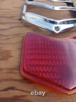 NOS Original 1940 Ford Tail Lights Duolamp Glass taillights Trim Stainless