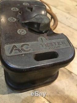 Original 1920s 30s AC spark plug Coil Tester Bake light Vintage Antique Auto