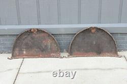 Original 1936 Ford Accessory Rear Flush Mount Steel Fender Skirts Pair RARE