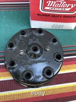 Original Mallory 4004 8-Cylinder Distributor Cap Chevrolet GM Ford 4001 Box