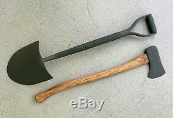 Original Us Army Military Vehicle Shovel & Axe Ax Set Willys Jeep MB Ford Gpw