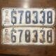Pair Vintage 1922 California White Black License Plates Ca Pair Set 678338