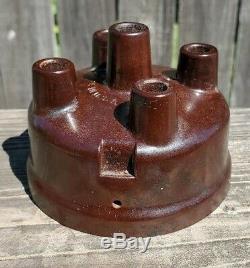 RARE Original Brown WWII Willys MB Ford GPW Jeep AutoLite Distributor Cap IG-324