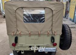 SUMMER SOFT TOP FITS ON STRAIGHT BOWS FOR JEEP WILLYS CJ2A 1945-1949-OD Green