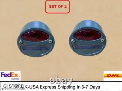 Set of 2 Cat Eye Rear Tail Light Green 4 For Jeep Willys MB Ford GPW Truck