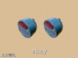 Set of 2 Cat Eye Rear Tail Light Green 4 For Jeep Willys MB Ford GPW Truck