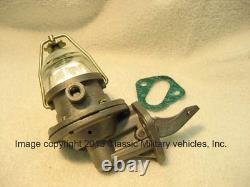 TWO (X2) New Willys CJ2A CJ3A Ford GPW MB Fuel Pump with Glass Bowl. Jeep L134