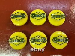 VINTAGE 1960's 1970's SUNOCO LOGO BATTERY CAP TOP CELL COVER GAS OIL ACCESSORY