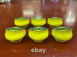 VINTAGE 1960's 1970's SUNOCO LOGO BATTERY CAP TOP CELL COVER GAS OIL ACCESSORY