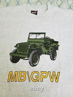 VTG 90s Screen Stars Willys Jeep Willys MB Ford GPW T Shirt Army Truck USA Small