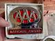 Vintage 1950s Nos Aaa National Award Auto License Plate Topper Hot Rat Rod Sign