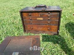 Vintage 6 Drawer Wood Machinist Chest Pilliod Tool Shop Hardware Co Detroit