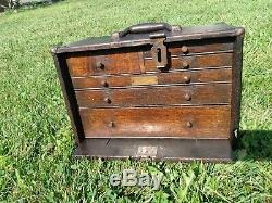 Vintage 6 Drawer Wood Machinist Chest Pilliod Tool Shop Hardware Co Detroit