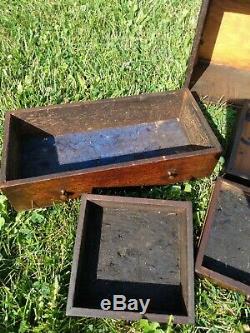 Vintage 6 Drawer Wood Machinist Chest Pilliod Tool Shop Hardware Co Detroit