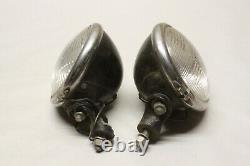 Vintage Car Truck Accessory 6 Clear Fog Driving Light Pair with Mounting Brackets