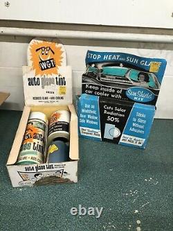 Vintage Car Window Tint Sun Shield Cardboard Display Petroliana Man Cave Visor