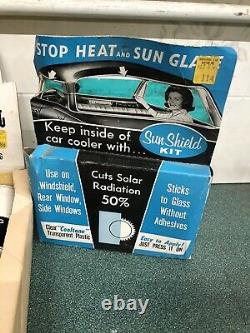 Vintage Car Window Tint Sun Shield Cardboard Display Petroliana Man Cave Visor