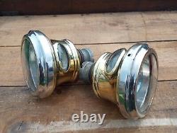 Vintage Early Antique Brass Headlights Cadillac Cowl Lights Grey & Davis 1910's