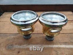 Vintage Early Antique Brass Headlights Cadillac Cowl Lights Grey & Davis 1910's