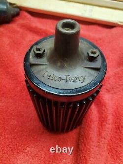 Vintage Finned Aluminum Delco Remy Heavy Duty Ignition Coil 12v Hot Rod Custom