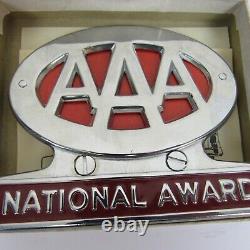Vintage NOS AAA National Award Auto License Plate Topper Hot Rat Rod Emblem S6