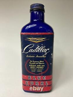 Vintage NOS GM Blue Coral Car Auto Wax Bottle Label General Motors RARE