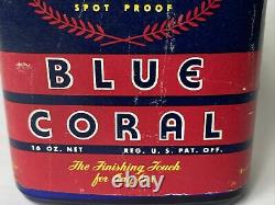 Vintage NOS GM Blue Coral Car Auto Wax Bottle Label General Motors RARE