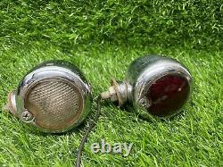 Vintage Pair Car Truck Motorcycle Back-Up Reverse / Brake Light glass Lens BB