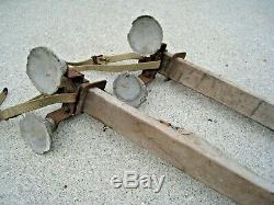 Vintage Roof Rack Asm. Brackets & Hardware Parts Lot Suction Cups Wooden Antique
