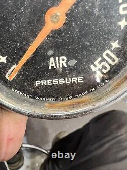 Vintage Stewart Warner 150 Psi Air Pressure Gauge 3.25 Working Air Ride Custom