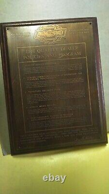 Vtg 1930-40 CHEVROLET Dealership Quality Dealer Program Sign Plaque Wm Holler GM