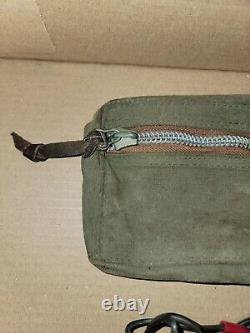 WWII Signal Corps OD Canvas Parts Bag With Zipper for Ford GPW GPA Willys MB Jeep