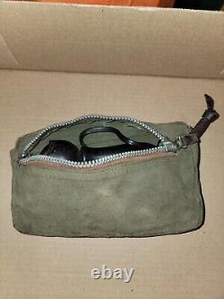 WWII Signal Corps OD Canvas Parts Bag With Zipper for Ford GPW GPA Willys MB Jeep