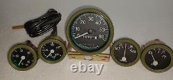 Willys MB Jeep Ford GPW Gauges Kit Speedometer Temp-Oil Fuel Ampere Green