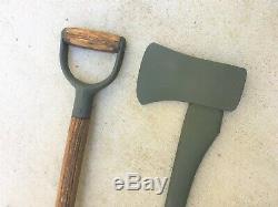 Wwii Us Army Military Vehicle Shovel & Ax / Axe Set Willys Jeep MB Ford Gpw