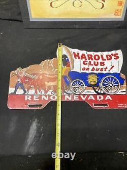 1940 Vintage 1950 Accessoires Harolds Club De Plaque D'immatriculation Topper Bomb Lowrider