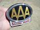 1950 Antique Automobile Aaa Chrome Bumper License Plate Topper Vintage Ford Mgb