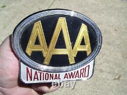 1950 Antique Automobile Aaa Chrome Bumper License Plate Topper Vintage Ford Mgb