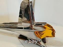 1950 Pontiac Hood Ornament Chieftain Vintage Hot Rod Car Mascot Amber Head