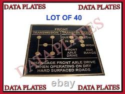 40x Meilleure Qualité Ford Gpw Gpa Shift Pattern Dataplate Laiton Pour Jeep Willys G503