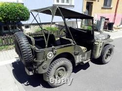 Capote de Jeep Willys MB Jeepverdeck Ford GPW, Bikini Top, en kaki, Mini Bikini Hood