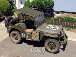 Capote de Jeep Willys MB Jeepverdeck Ford GPW, Bikini Top, en kaki, Mini Bikini Hood