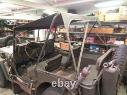 Capote de Jeep Willys MB Jeepverdeck Ford GPW, Bikini Top, en kaki, Mini Bikini Hood