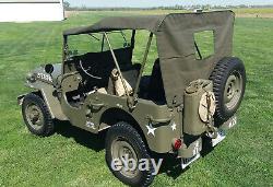 Haut d'été souple pour Willys Jeep Ford MB GPW G-503 - Vert olive clair en toile
